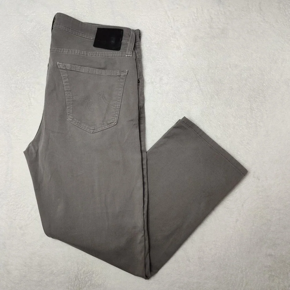AG Adriano Goldschmied Matchbox Jeans Mens 36x28 Gray Slim Straight Stretch USA